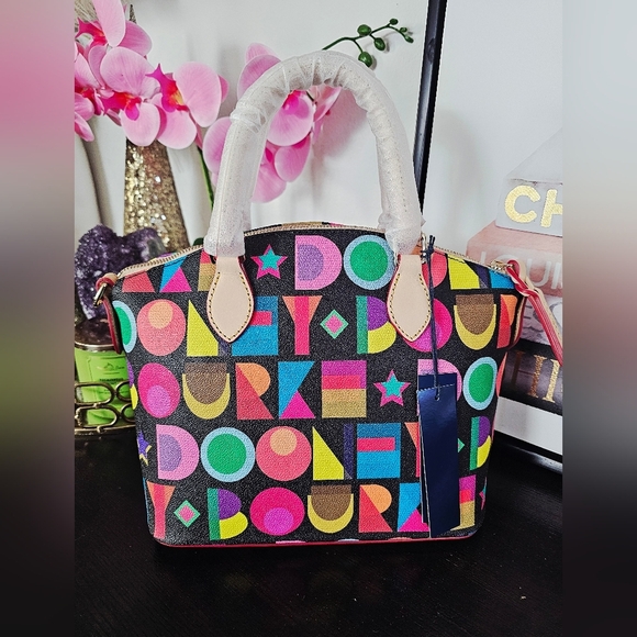 Dooney & Bourke Colorful Geometric Satchel - Picture 6 of 7